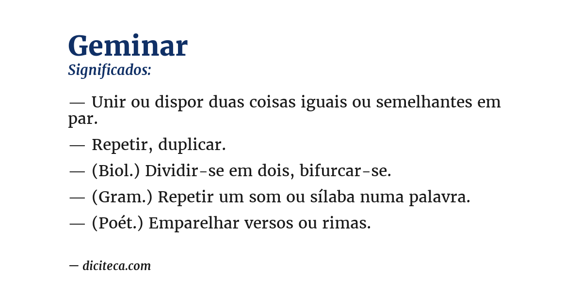 Significado de geminar