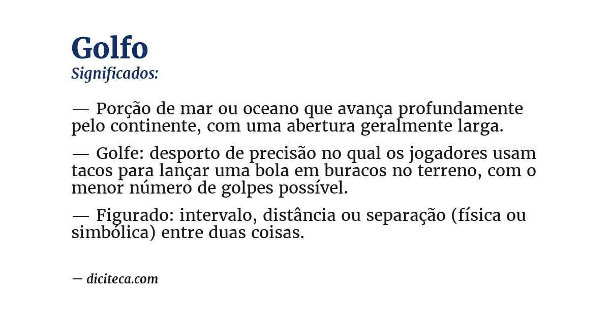 Significado de golfo