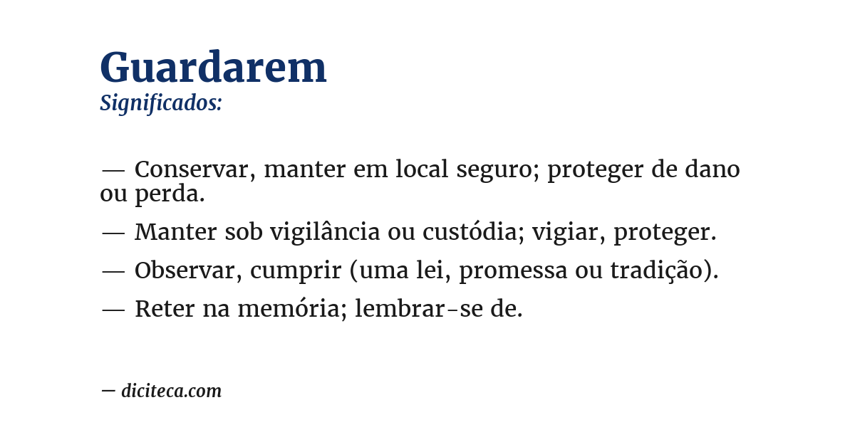Significado de guardarem