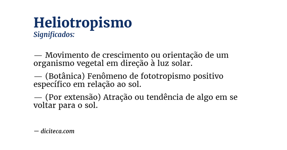 Significado de heliotropismo