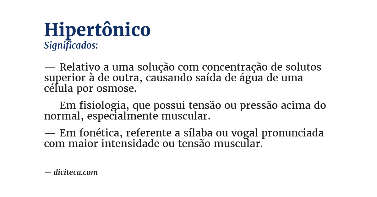 Significado de hipertônico