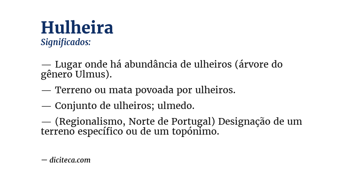 Significado de hulheira