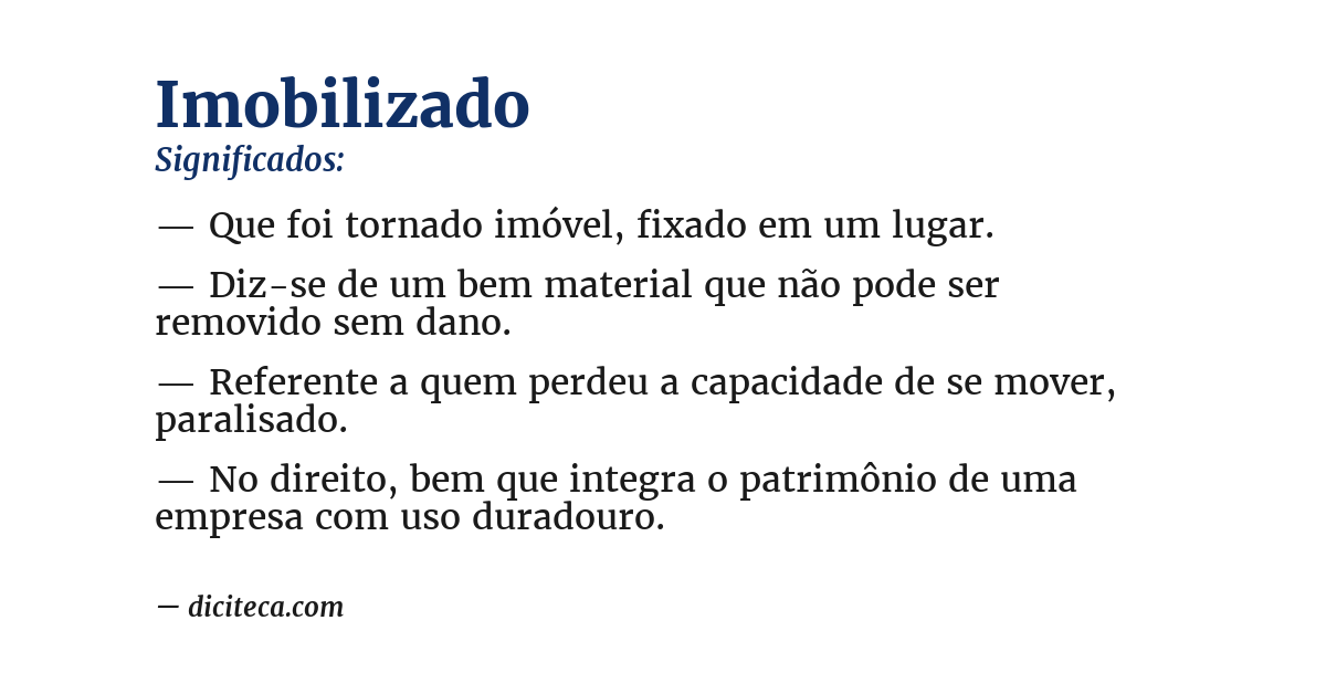 Significado de imobilizado
