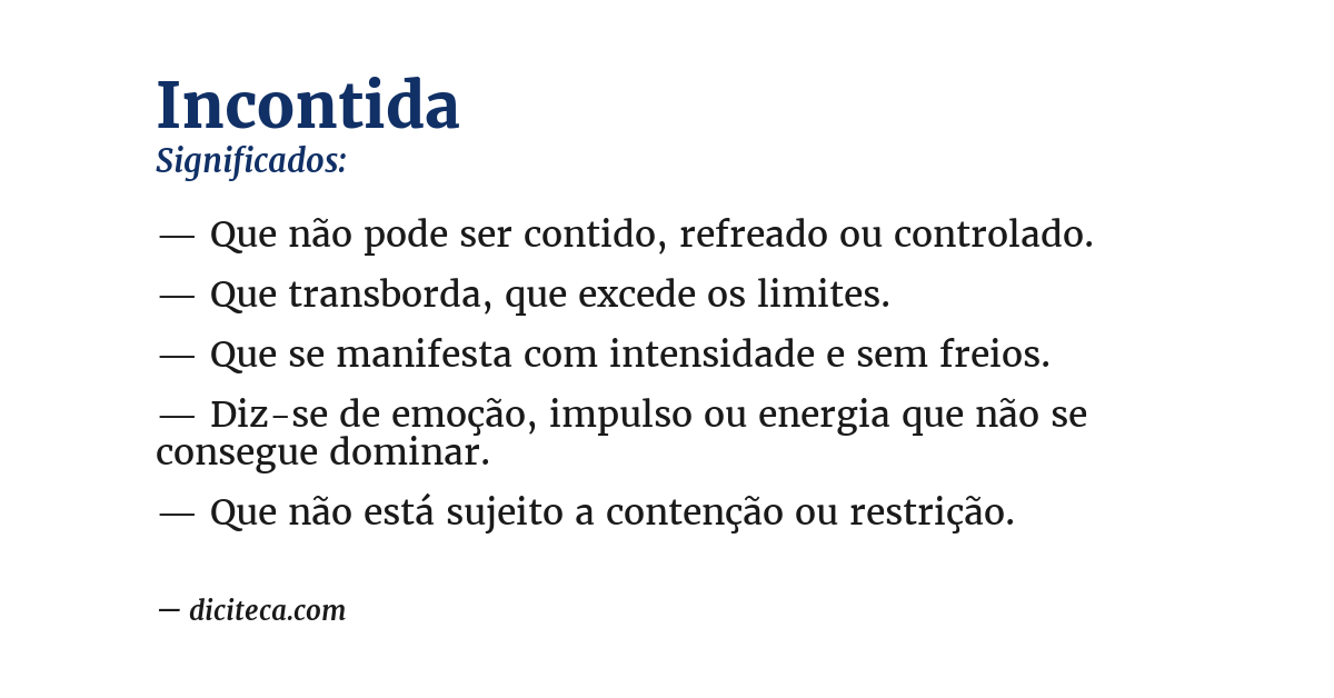 Significado de incontida
