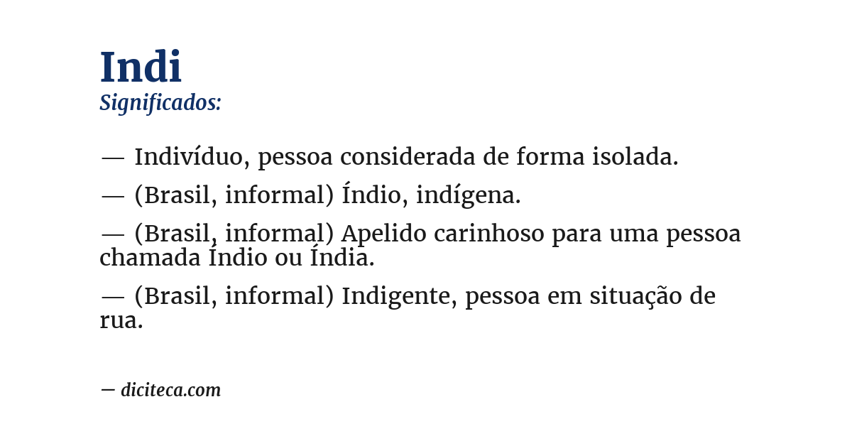 Significado de indi