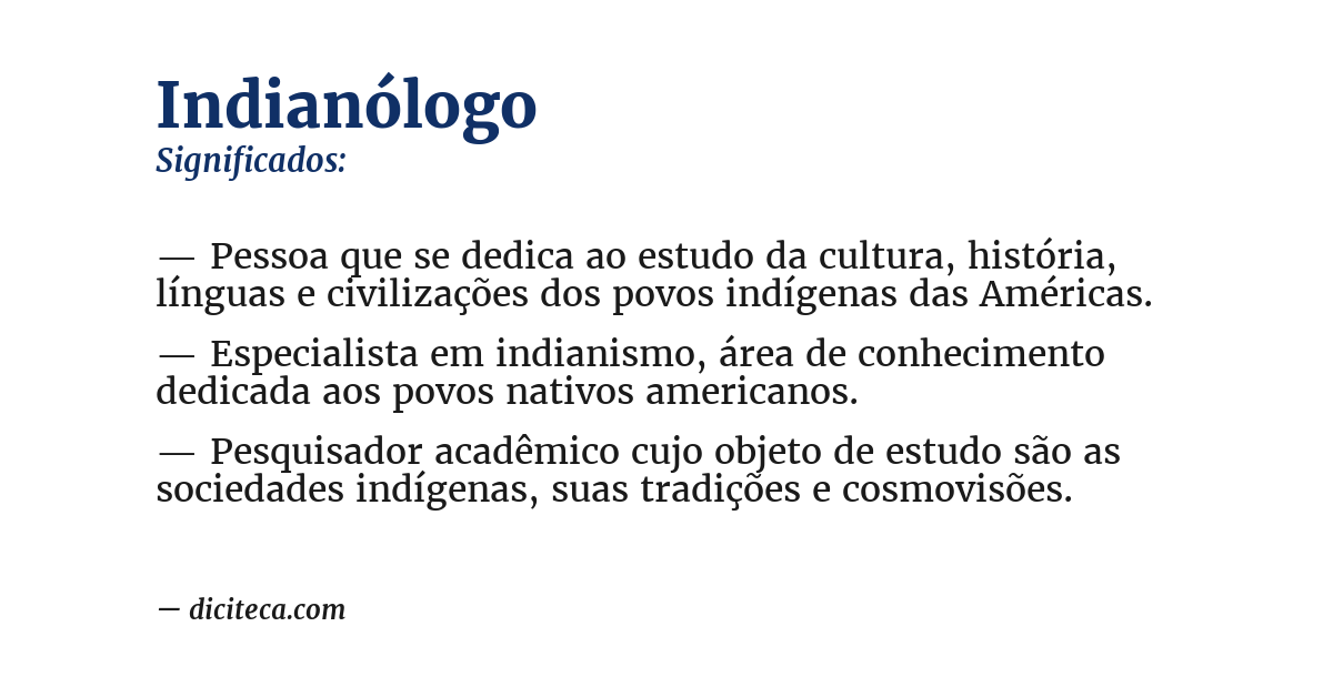 Significado de indianólogo