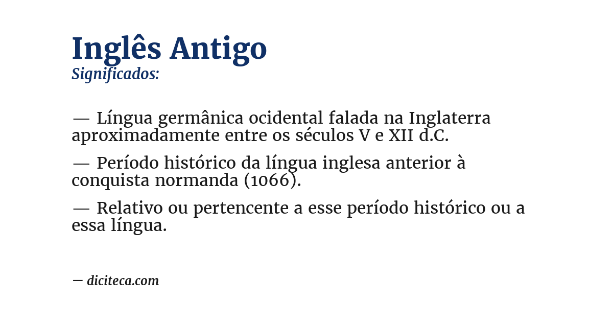 Significado de inglês antigo