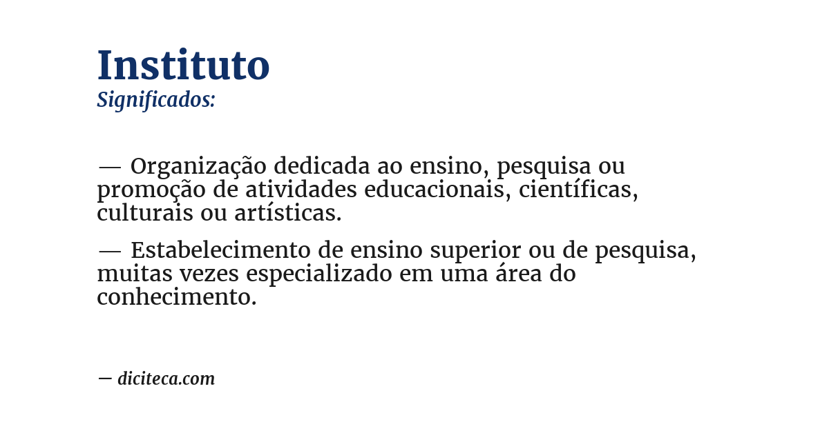 Significado de instituto