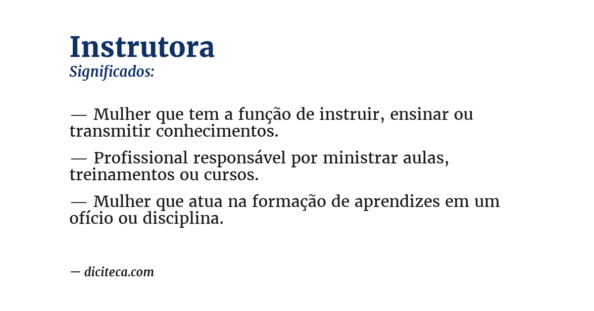 Significado de instrutora