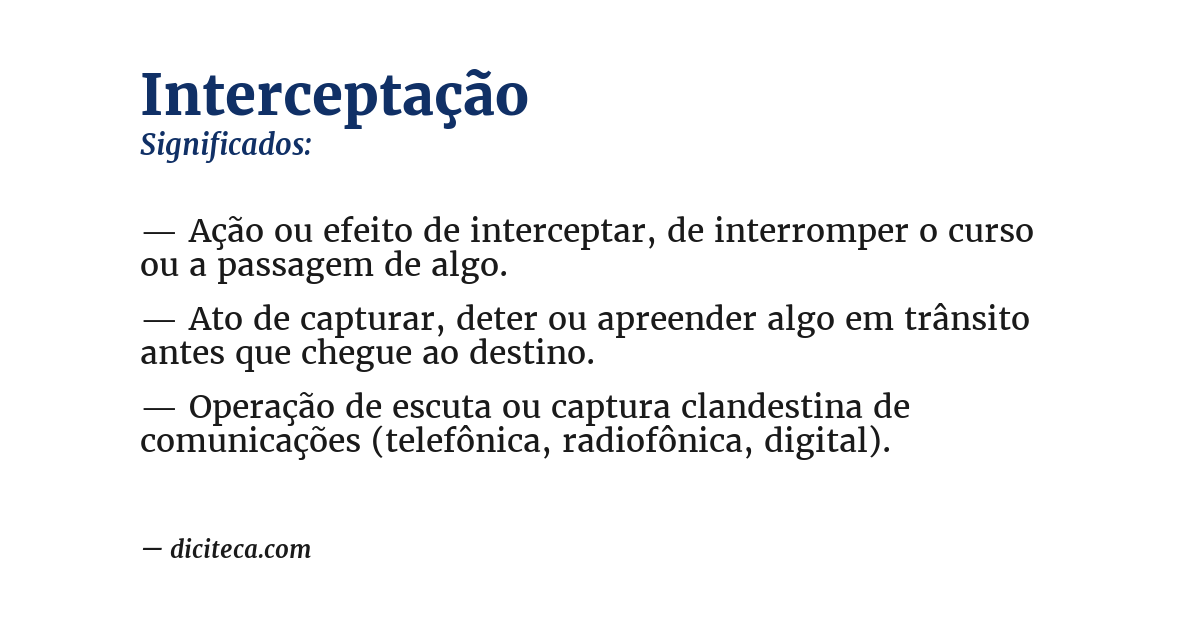 Significado de interceptação