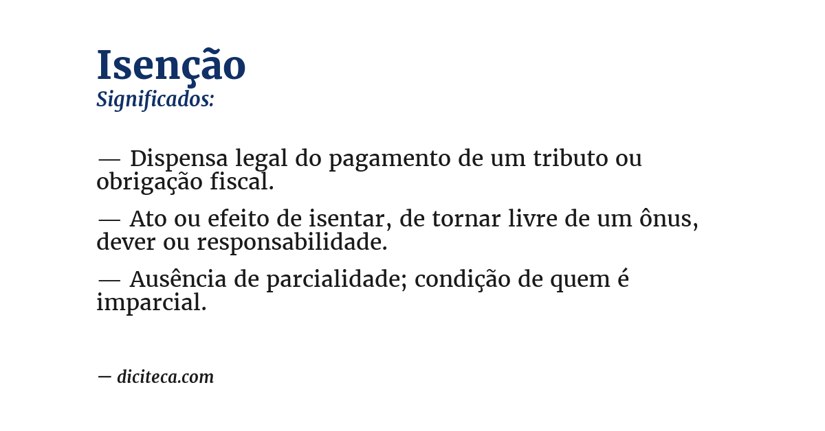 Significado de isenção