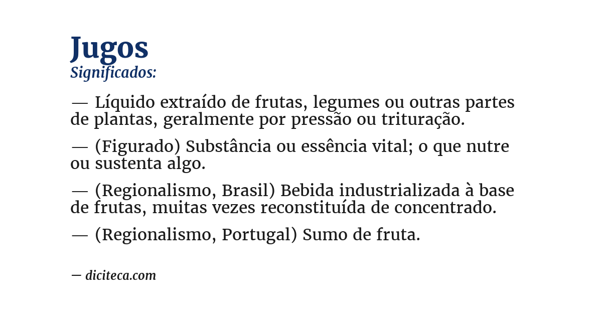 Significado de jugos