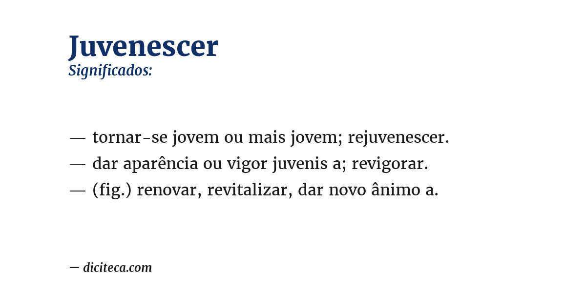 Significado de juvenescer