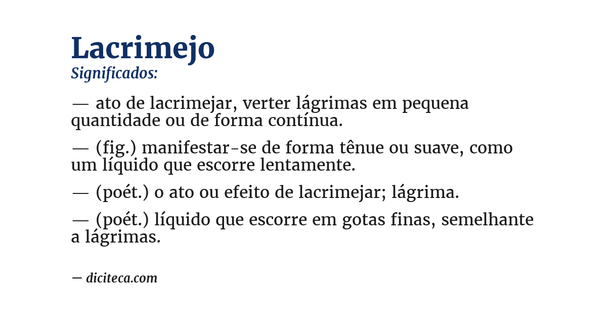 Significado de lacrimejo