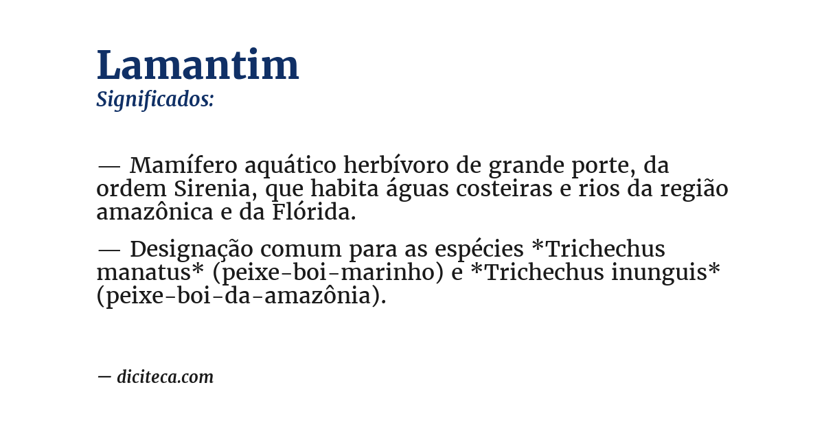 Significado de lamantim