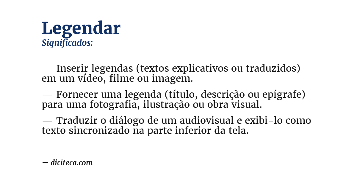 Significado de legendar