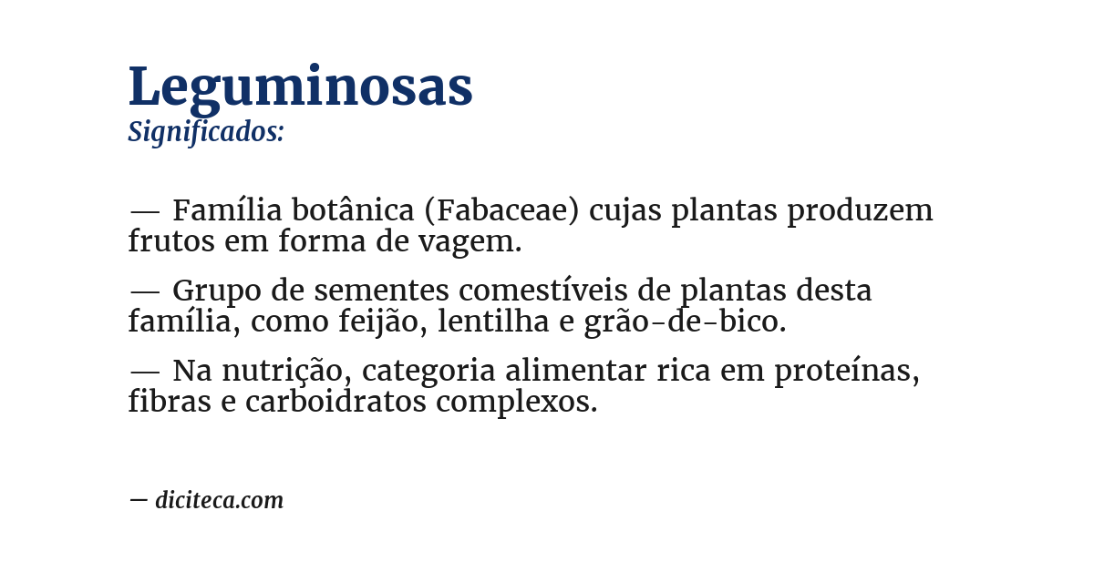 Significado de leguminosas