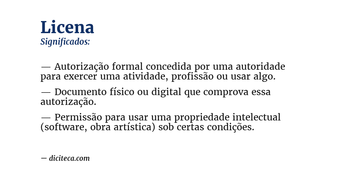 Significado de licena
