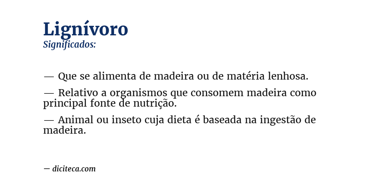 Significado de lignívoro