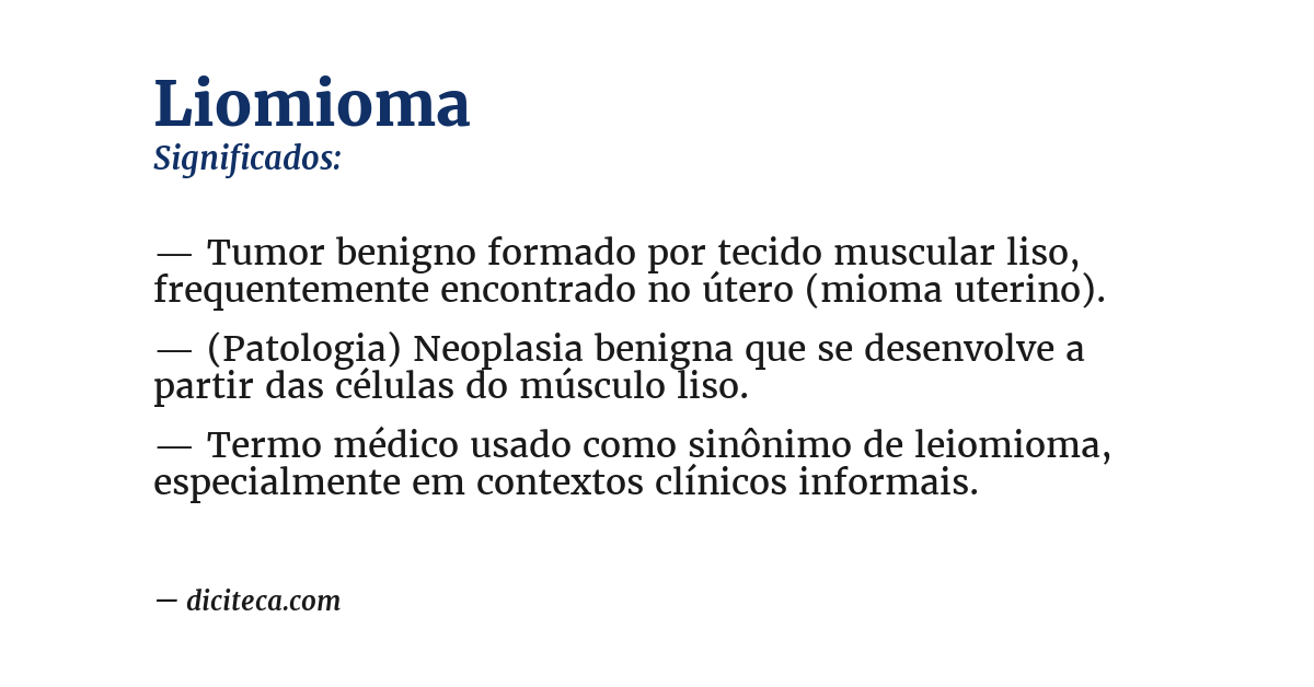 Significado de liomioma