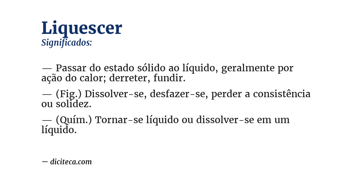 Significado de liquescer