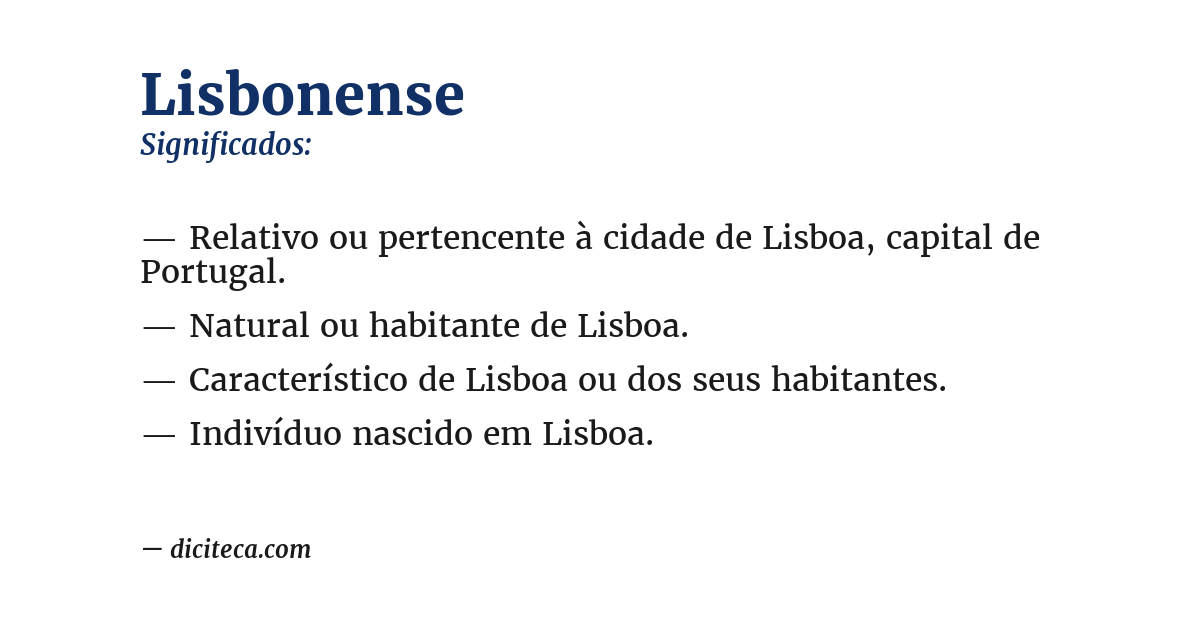 Significado de lisbonense