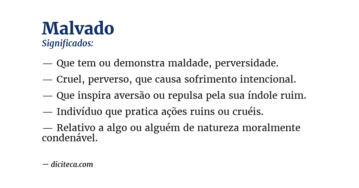 Significado de malvado
