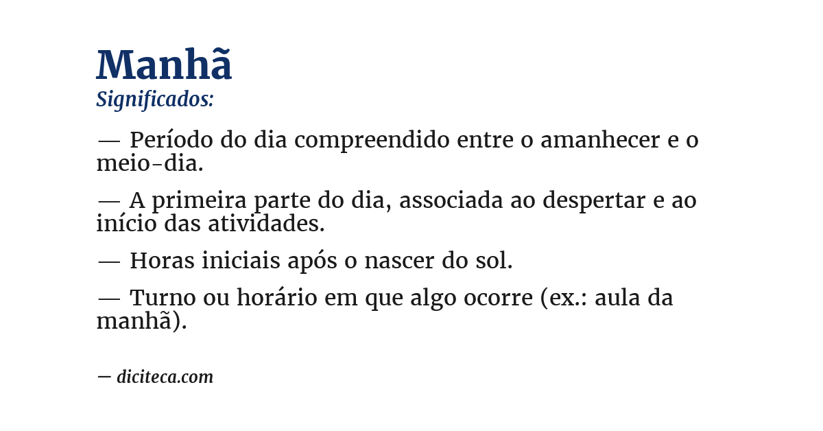 Significado de manhã