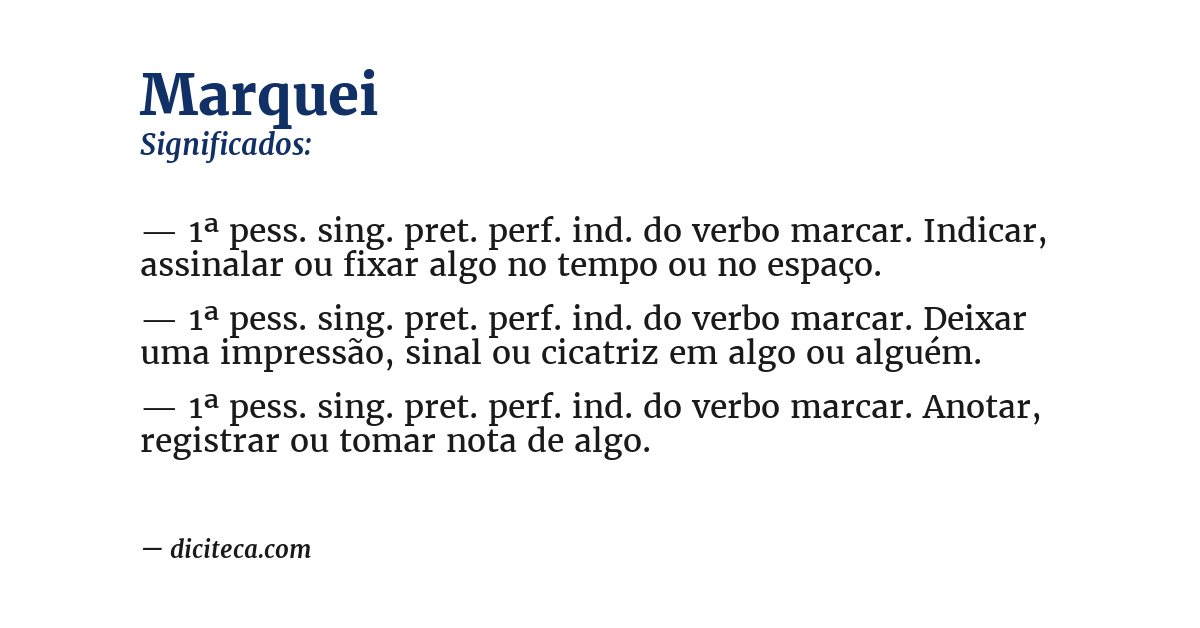 Significado de marquei