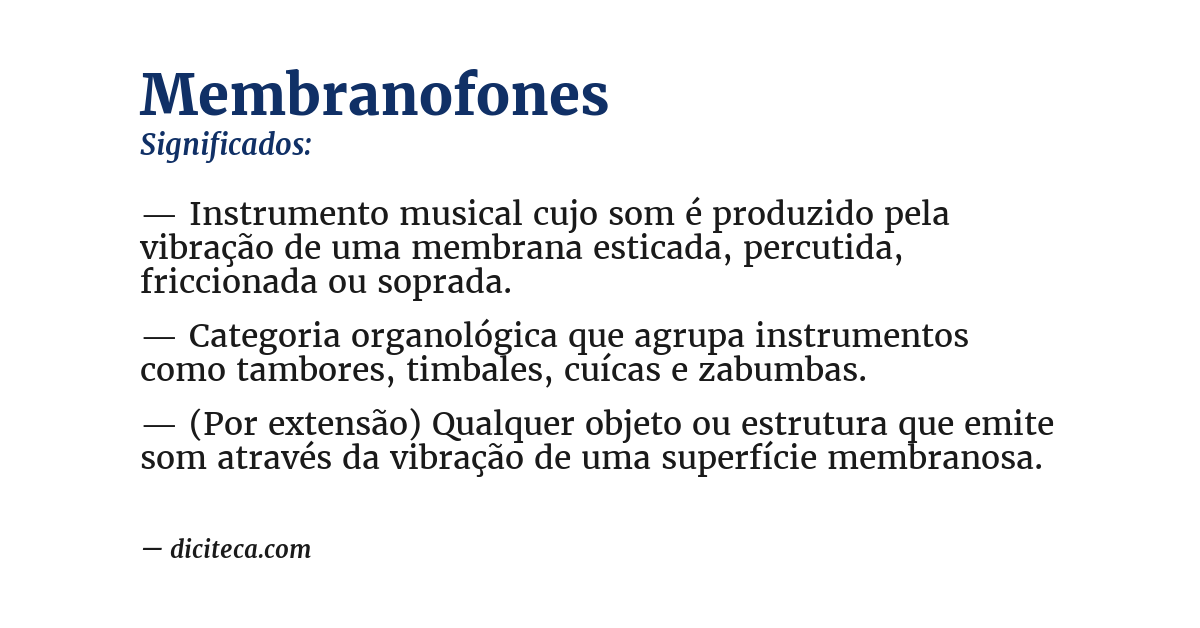 Significado de membranofones