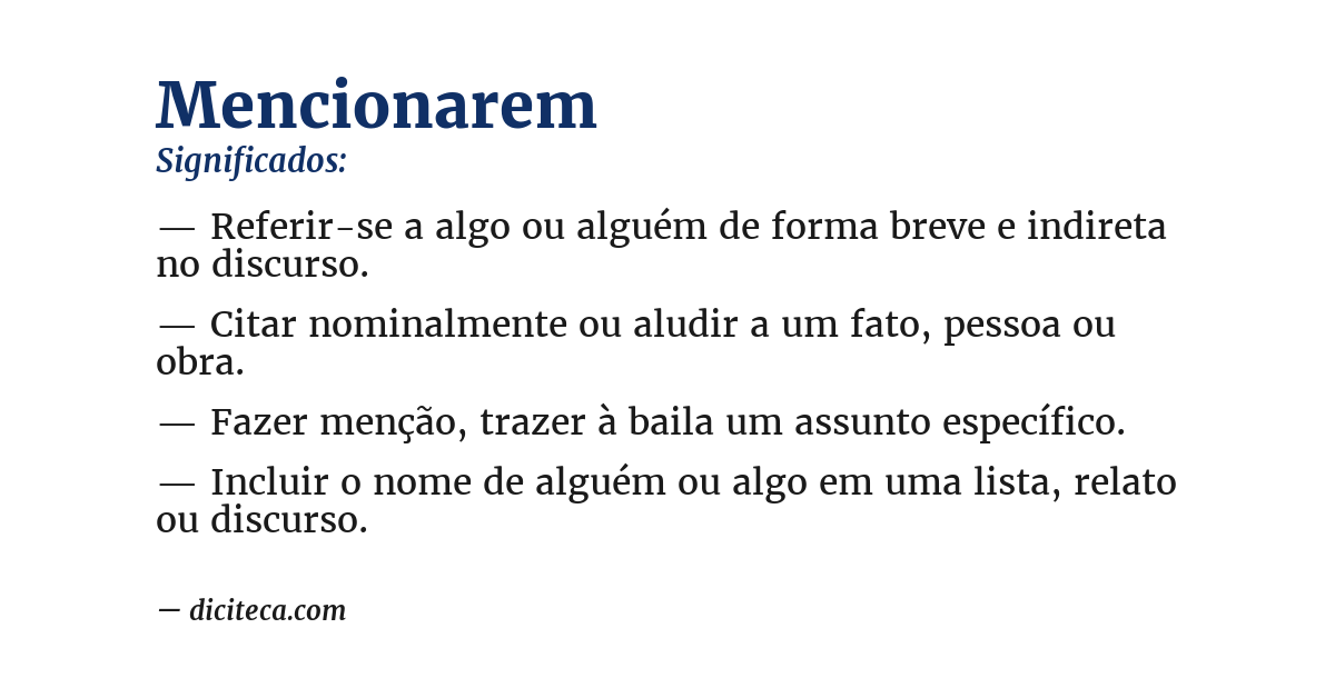 Significado de mencionarem