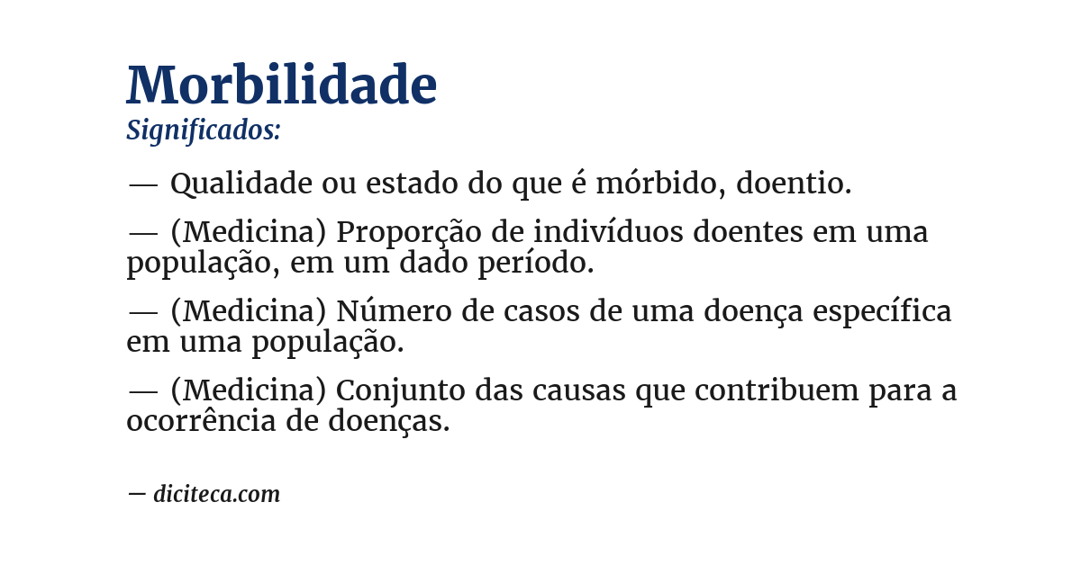Significado de morbilidade