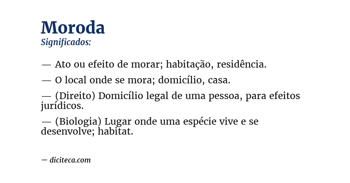 Significado de moroda