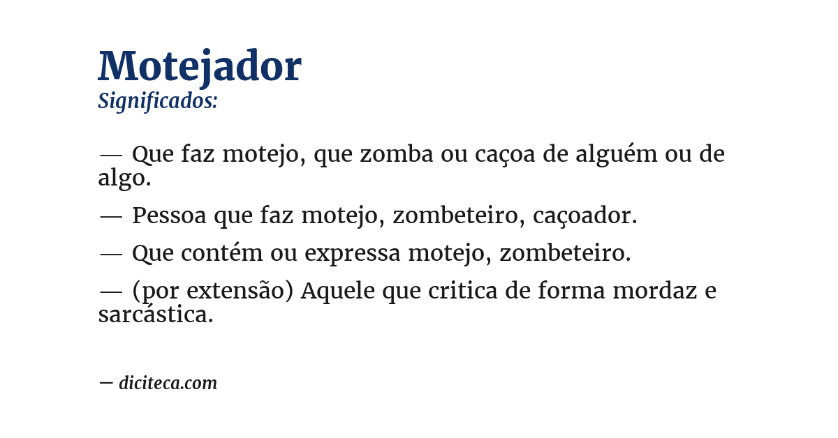 Significado de motejador