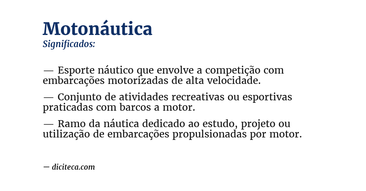 Significado de motonáutica