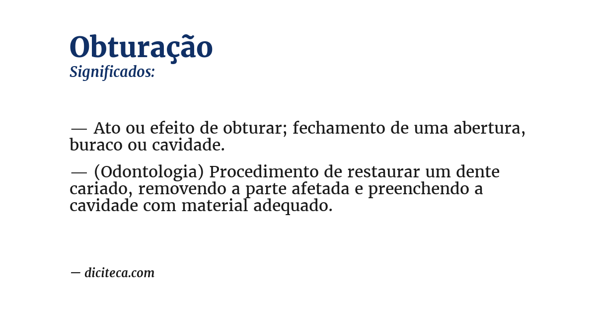 Significado de obturação