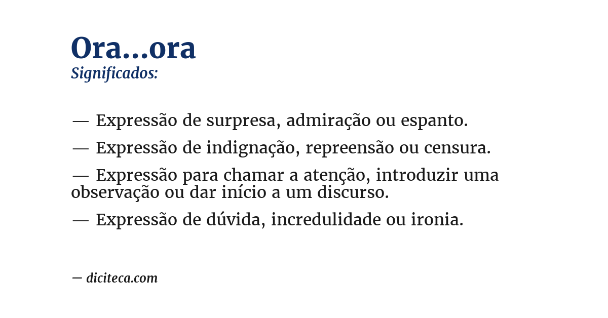 Significado de ora...ora
