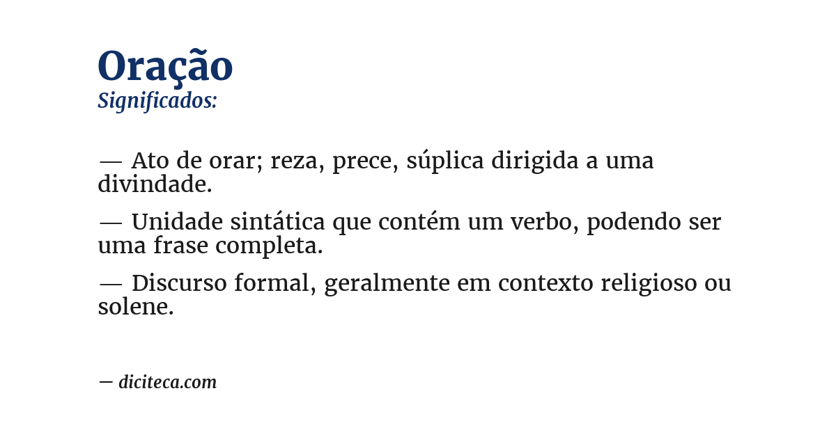 Significado de oração