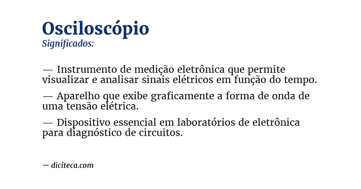 Significado de osciloscópio