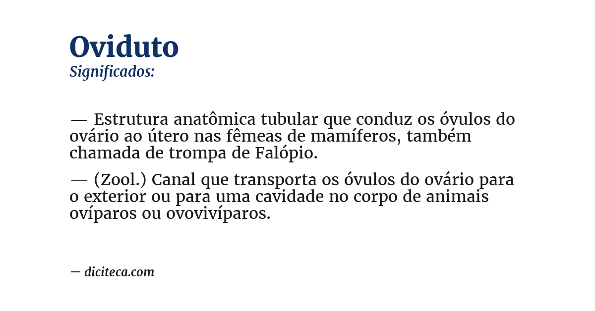 Significado de oviduto