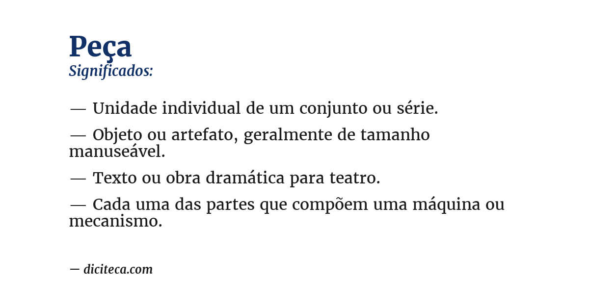 Significado de peça
