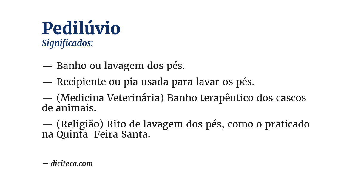 Significado de pedilúvio