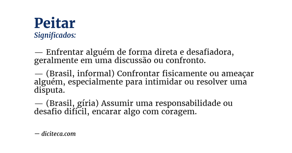 Significado de peitar
