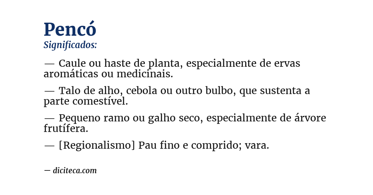 Significado de pencó
