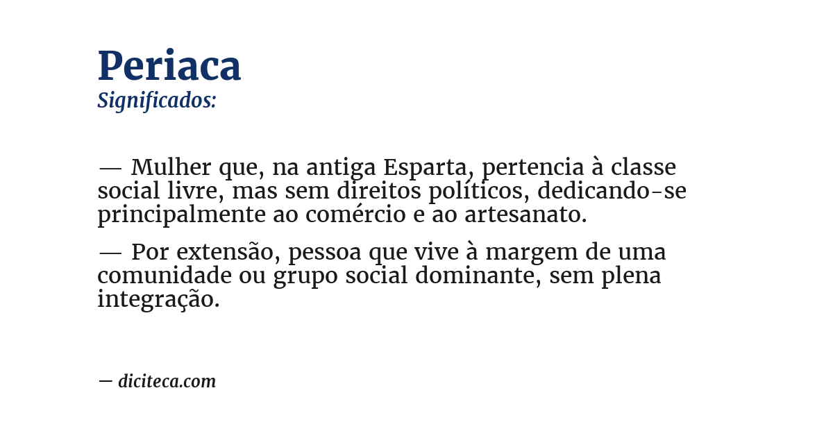 Significado de periaca