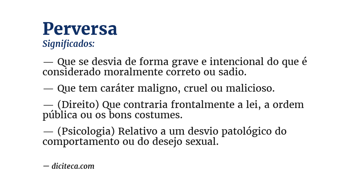 Significado de perversa