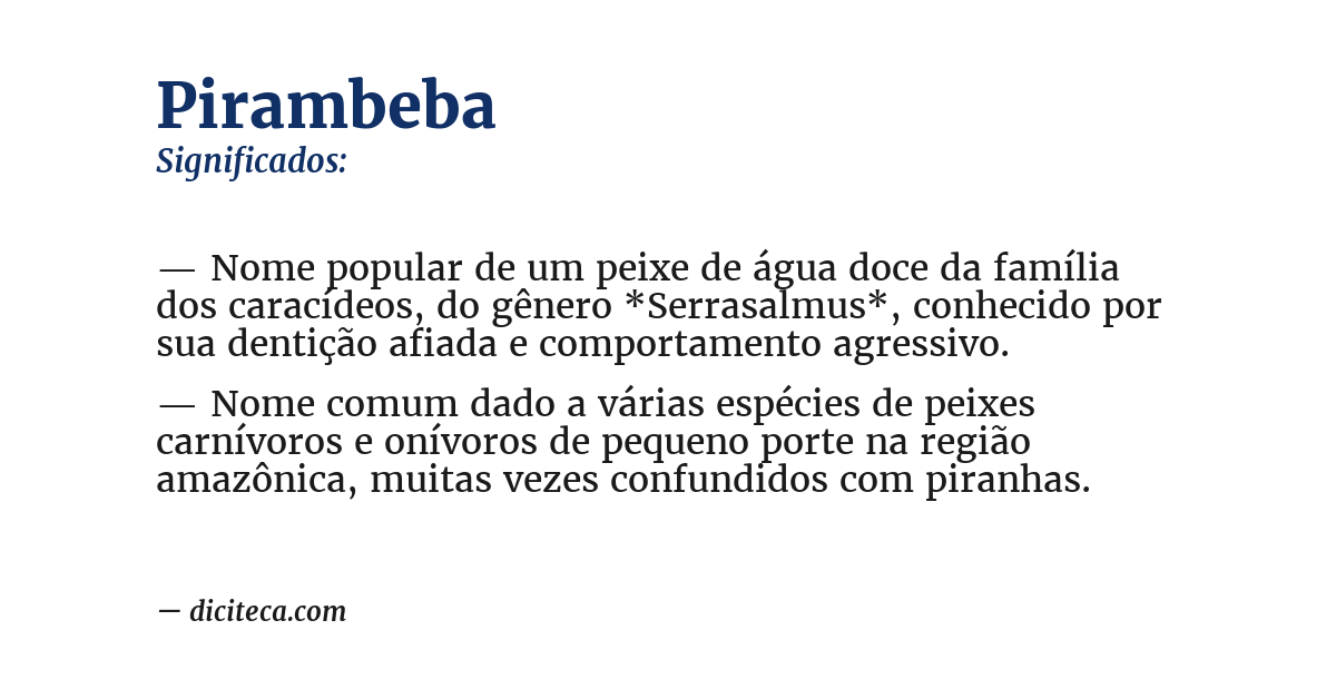 Significado de pirambeba