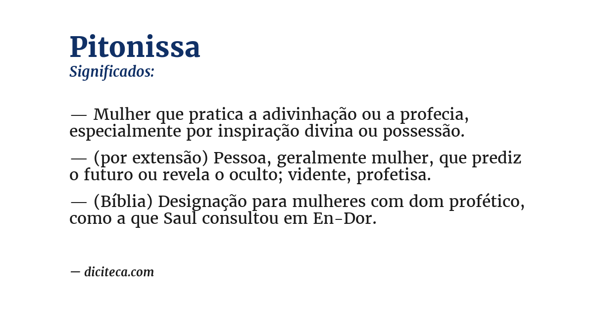 Significado de pitonissa