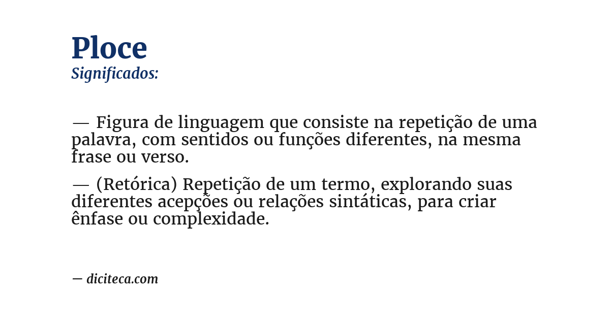 Significado de ploce