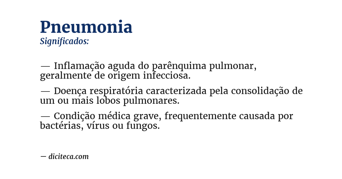Significado de pneumonia